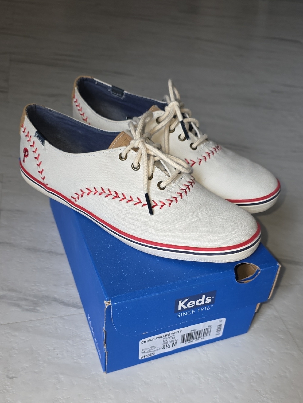 Limited Edition Phillies Womans Keds Canvas Lace-Up Sneakers 2016